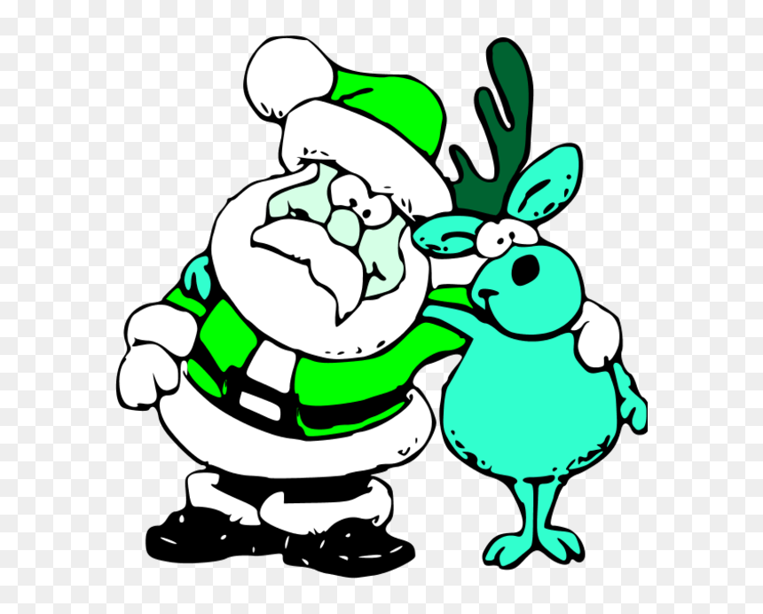 Santa Reindeer Clip Art - Xmas Clip Art Free, HD Png Download - hugging png