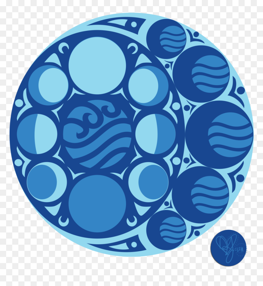 T-shirt Korra Blue Cobalt Blue Circle Aqua Dishware - Transparent Water Tribe Logo, HD Png Download - avatar the last airbender png