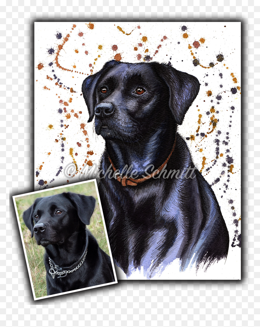 Black Labrador Circle Necklace - Labrador Retriever, HD Png Download - black lab png