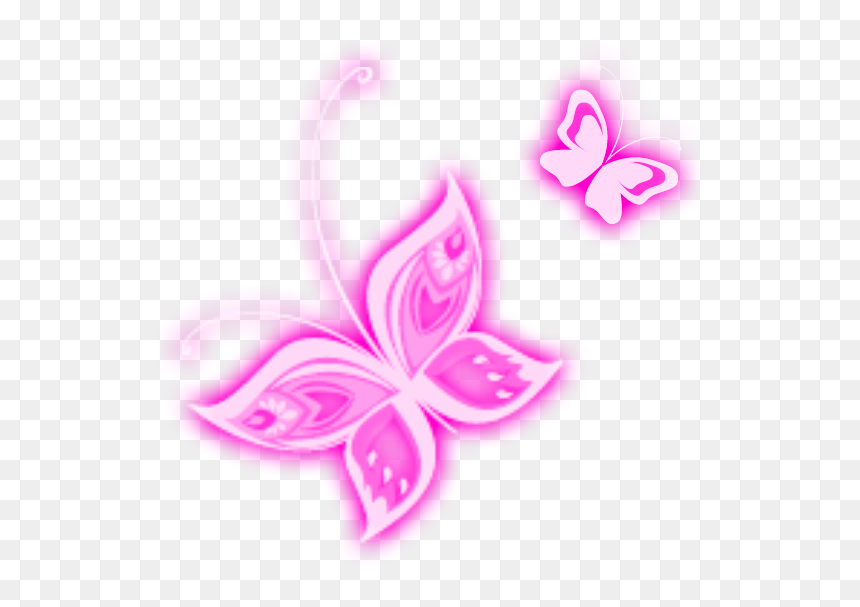 Pink Butterfly With Transparent Background, HD Png Download - cute butterfly png
