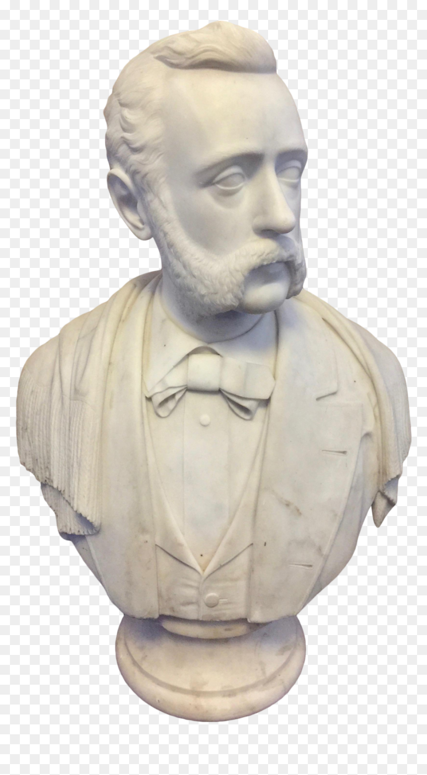 Carrara Marble American Victorian Bust Of A Gentleman - Bust, HD Png Download - marble bust png
