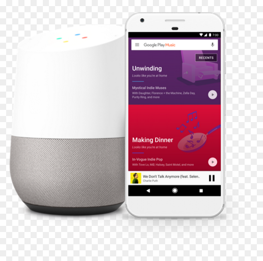 Google Home Device - Iphone, HD Png Download - google play music png
