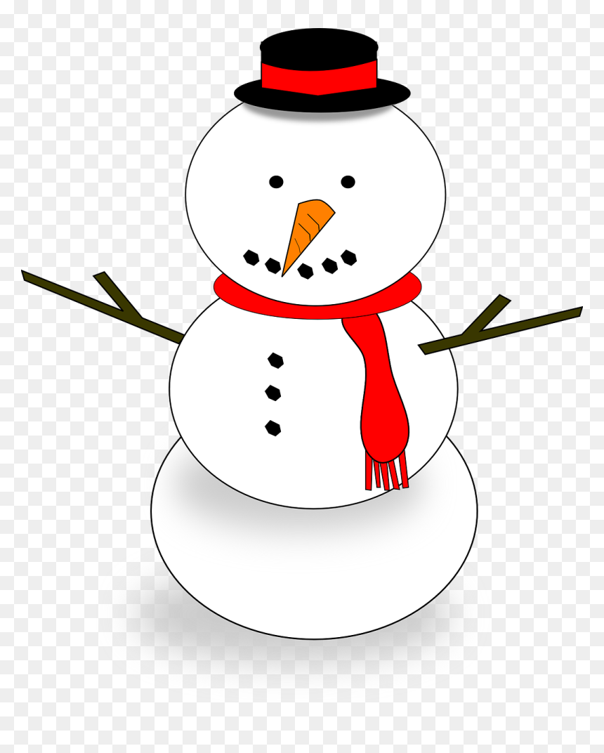 Boneco De Neve Com Cachecol, HD Png Download - snowman hat png