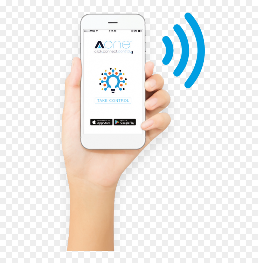 Image Of A Hand Holding A Phone With The Aone App - Iphone, HD Png Download - holding iphone png