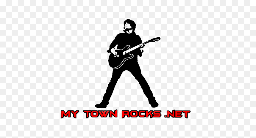 My Town Rocks With Sound Theory - Transparent Guitarist Silhouette Png, Png Download - rock band png