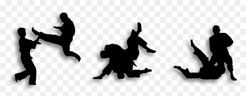 Self Defense Clipart, HD Png Download - karate silhouette png