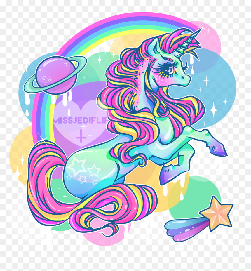 Unicorn, Colorful, And Kawaii Image - Illustration, HD Png Download - kawaii unicorn png