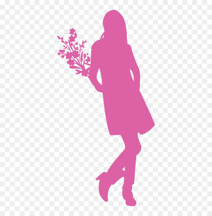 Transparent Construction Silhouette Png - Woman Silhouette Purple Pink, Png Download - construction silhouette png