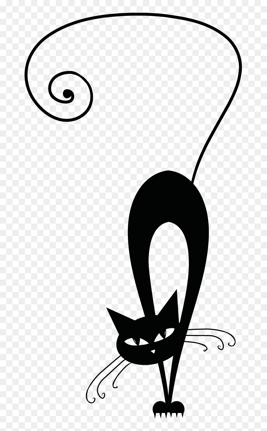 Gatti Stilizzati Immagini - Black Cat Silhouette, HD Png Download - black cat silhouette png