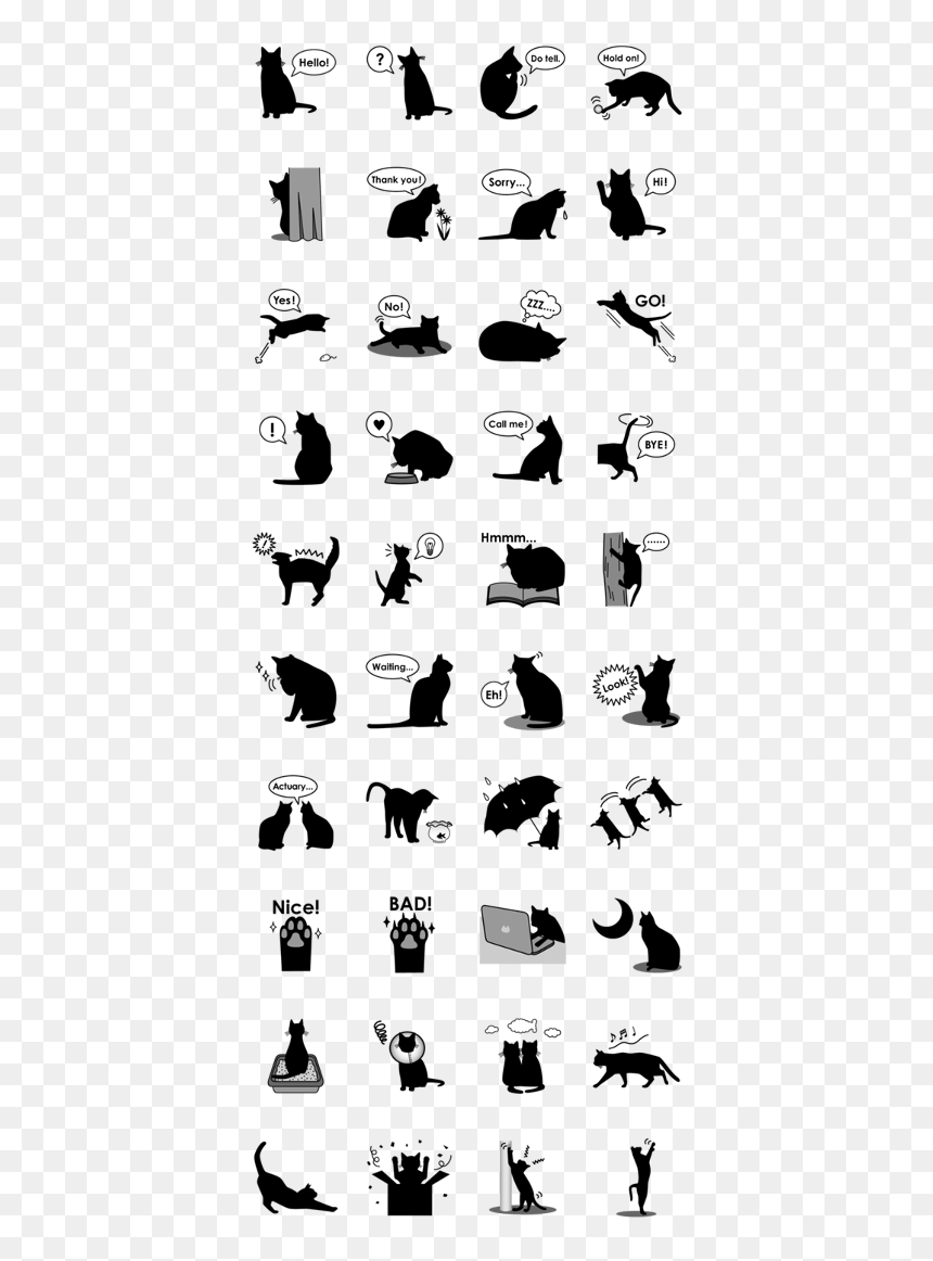 Black Cat Silhouette, HD Png Download - black cat silhouette png