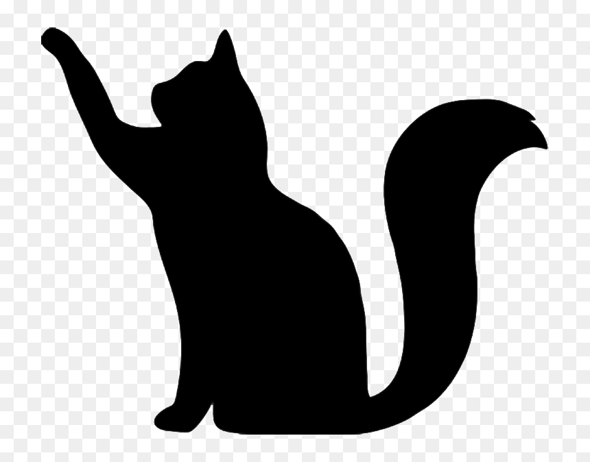 Black Cat Stencil Silhouette Image - The Royal Garden, HD Png Download - black cat silhouette png
