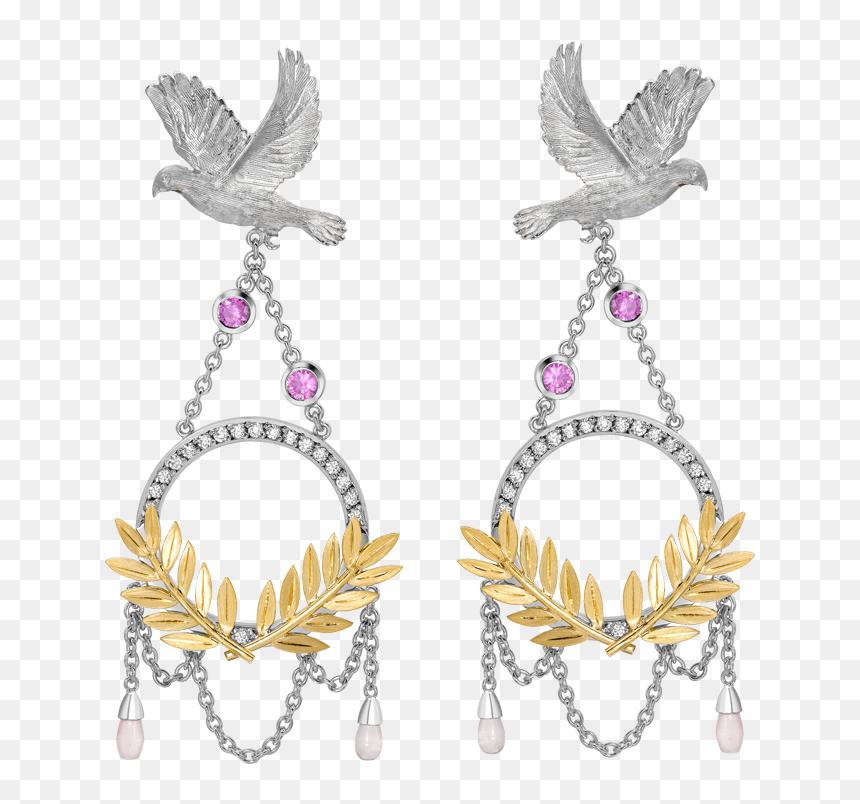 Transparent Dove With Olive Branch Png - Earring, Png Download - dove with olive branch png