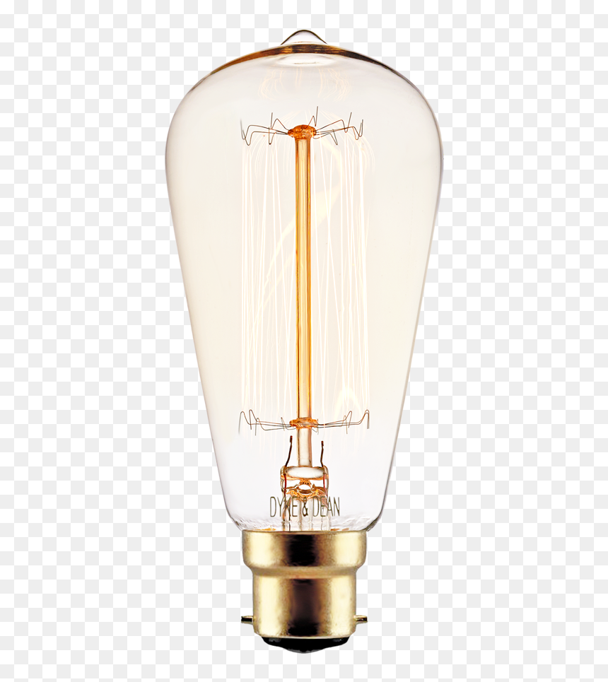 Squirrel Cage Edison Bayonet Filament Bulb 40w , Png - Incandescent Light Bulb, Transparent Png - edison bulb png