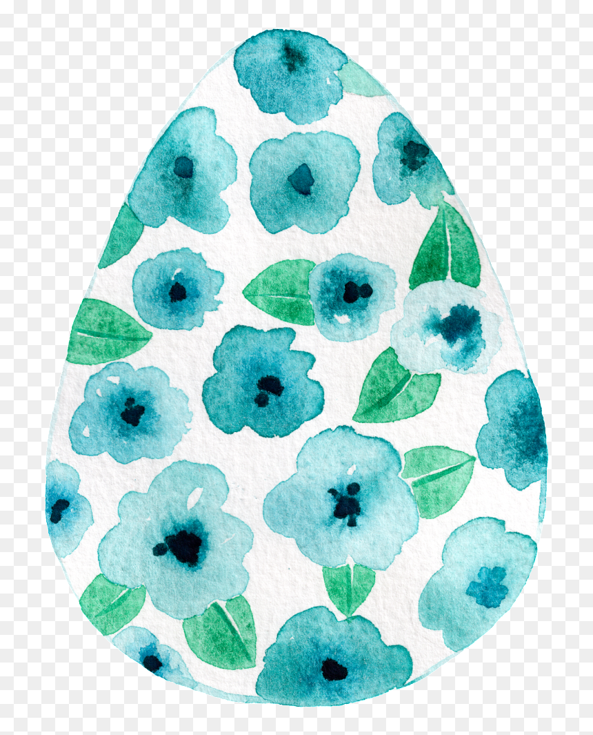 This Graphics Is Blue Flower Leaf Egg Shaped Hand Painted - Clip Art, HD Png Download - flower shape png