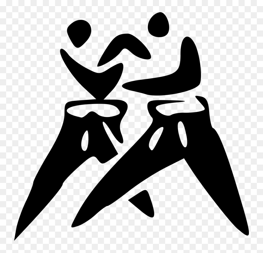 Silhouette,monochrome Photography,symbol - Judo Clipart, HD Png Download - karate silhouette png