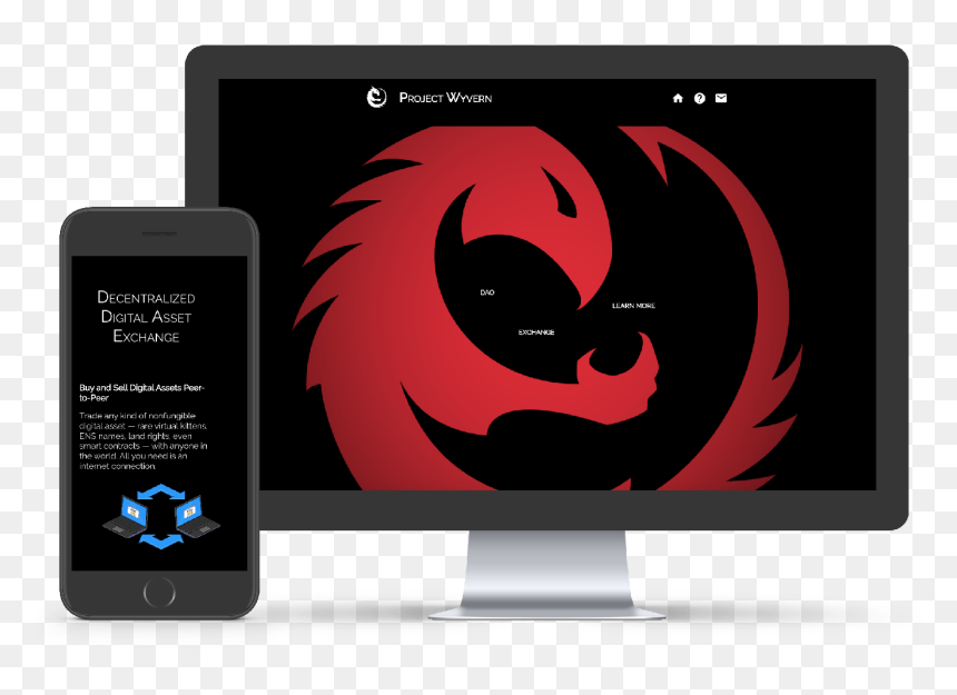 Project Wyvern Website Mock Up Crypto Designers - Wyvern Exchange, HD Png Download - wyvern png