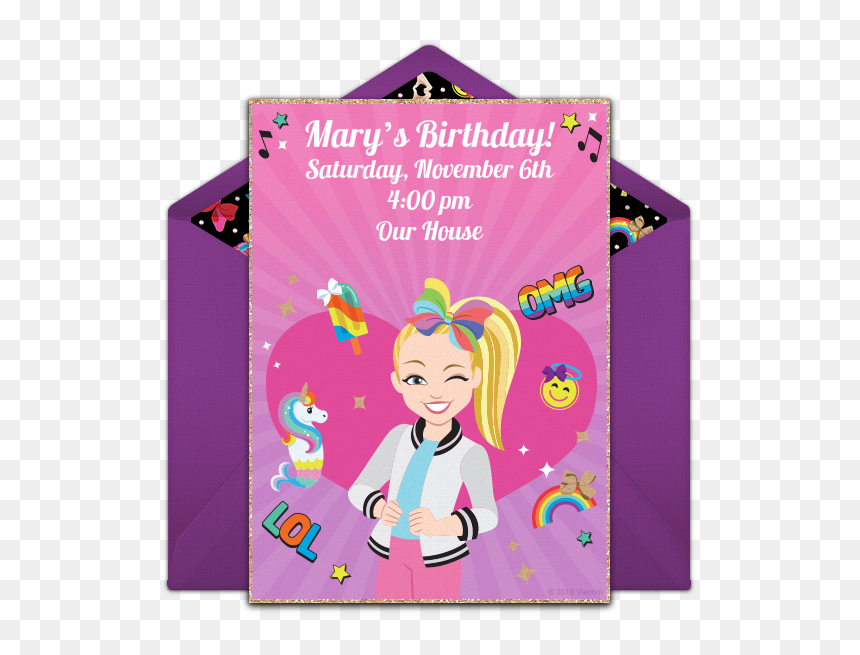 Jojo Siwa Party Invitations, HD Png Download - jojo text png