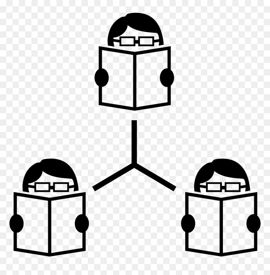 Connected Students Reading Books - Reading In Progress, HD Png Download - reading silhouette png
