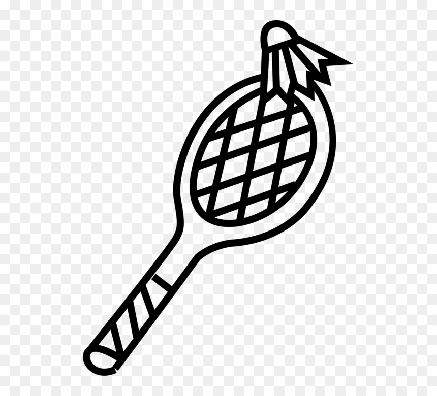 Vector Illustration Of Sport Of Badminton Racket Or - Draw Badminton, HD Png Download - shuttlecock png