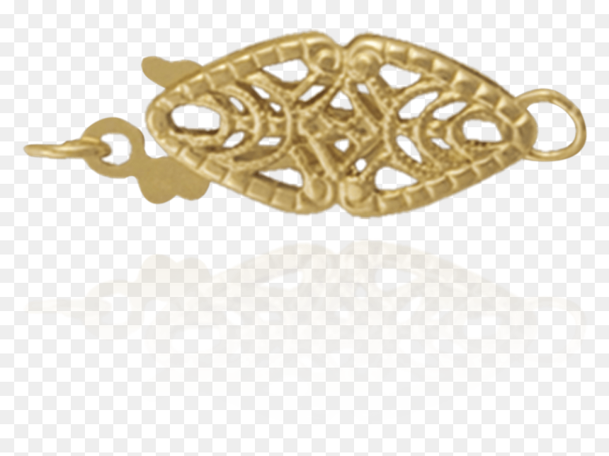 Filigree Fish Hook Pearl Clasp With Double Heart - Bling-bling, HD Png Download - double heart png