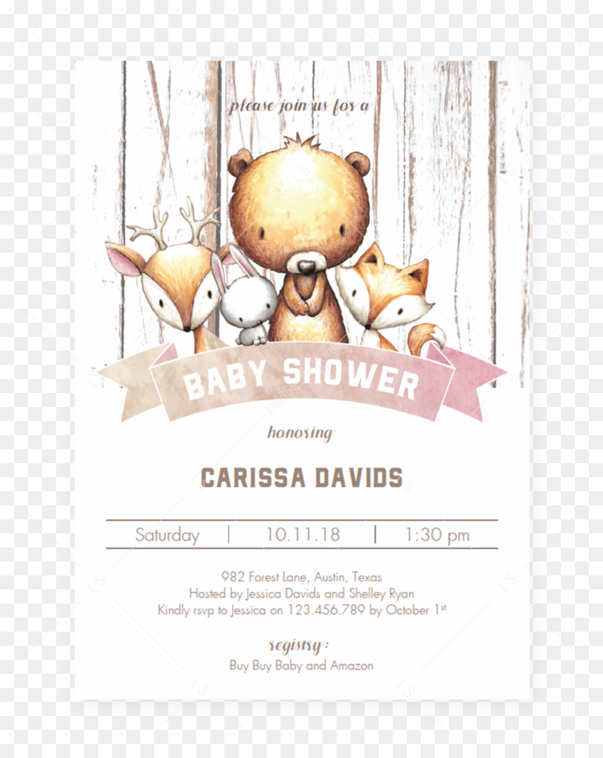 Baby Shower, HD Png Download - forest animals png