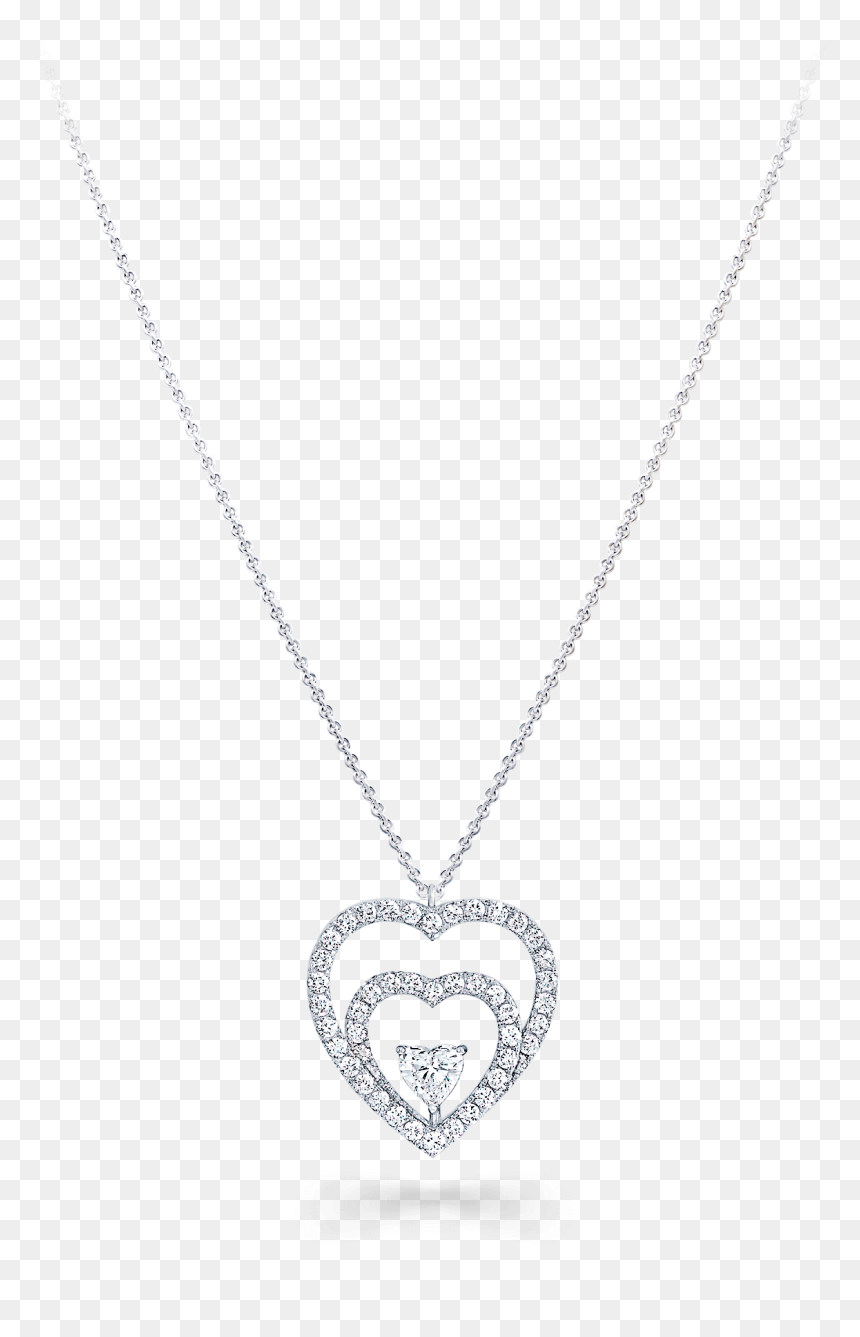 A Graff Bridal Necklace Featuring A Double Heart Diamond - Locket, HD Png Download - double heart png