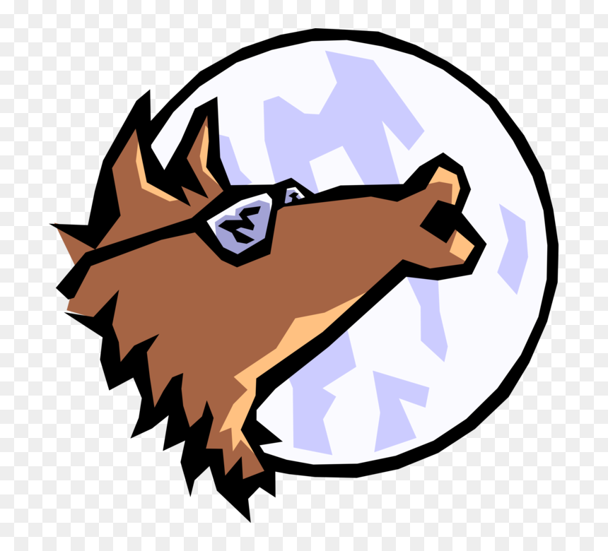 Vector Illustration Of Howling Wolf Howls At The Moon - Blue Coyote, HD Png Download - wolf vector png