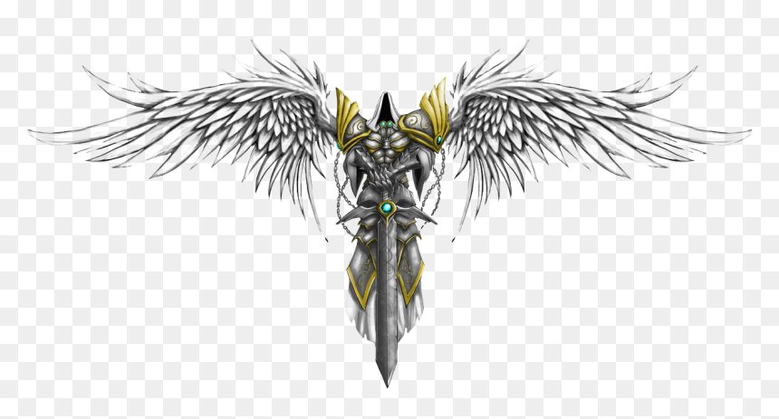 Tattoo Artist Angel Michael Nautical Star - Angel Warrior Tattoo Design, HD Png Download - male angel png