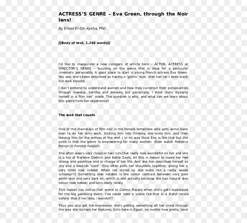 Story On Women's Empowerment, HD Png Download - eva green png