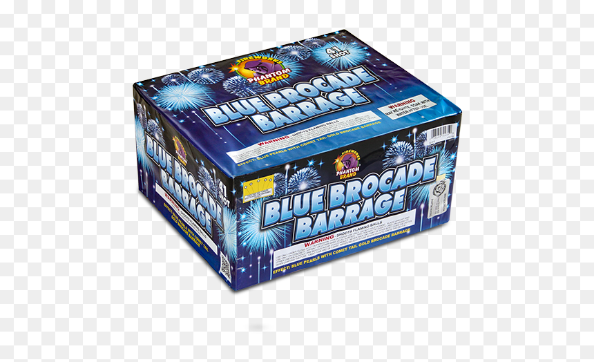 500 Gram Fireworks Repeater Blue Brocade Barrage - Carton, HD Png Download - blue fireworks png