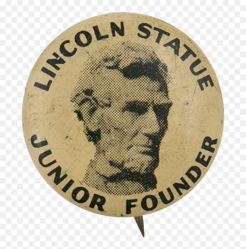 Lincoln Statue Junior Founder Club Button Museum - Emblem, HD Png Download - lincoln memorial png