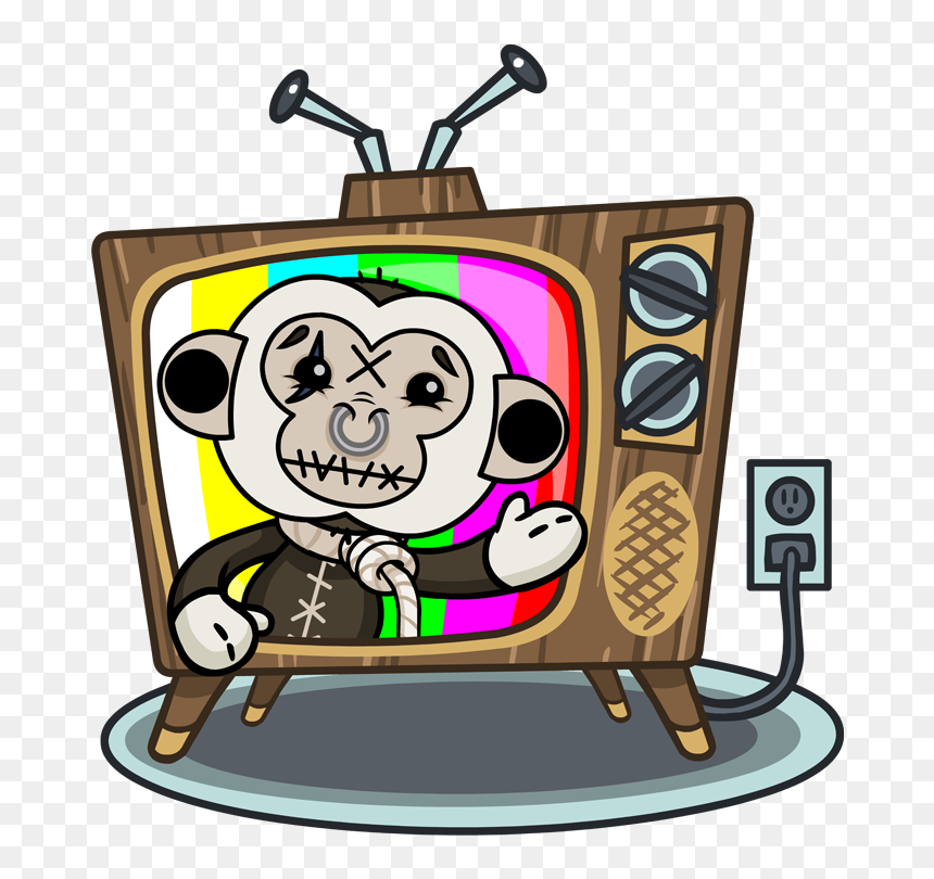 Monkey-tv - Cartoon, HD Png Download - cartoon tv png