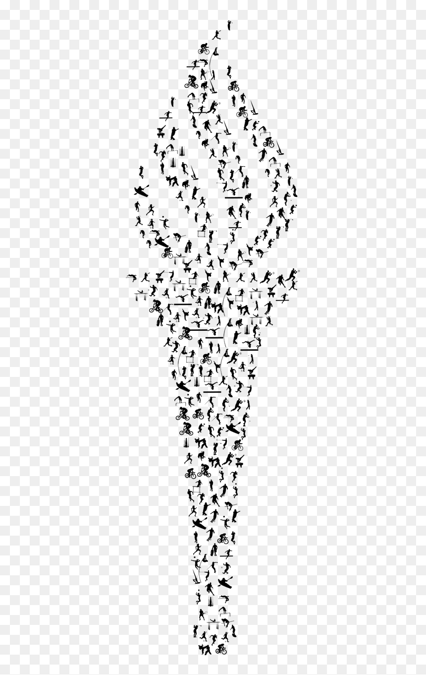 Line Art, HD Png Download - olympic torch png