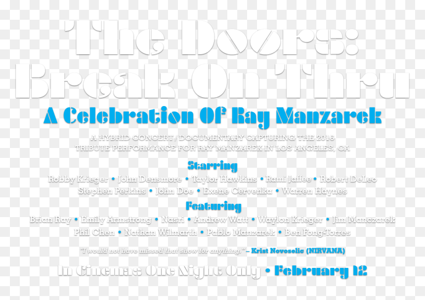 Break On Thru A Celebration Of Ray Manzarek - Majorelle Blue, HD Png Download - john morrison png