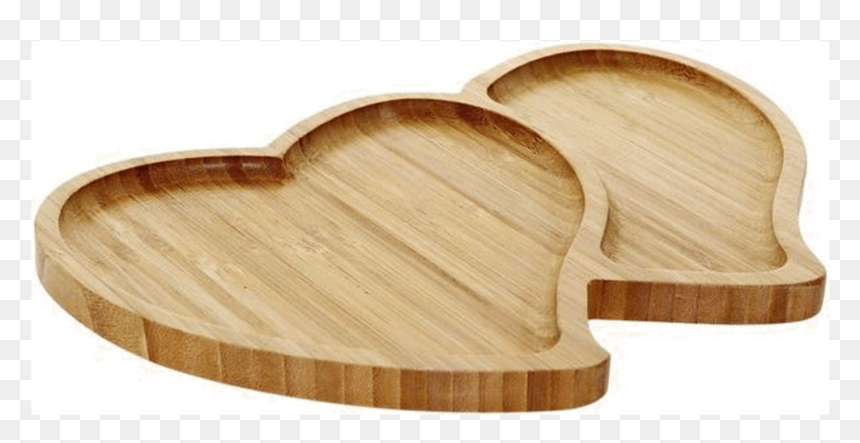 Liying Bamboo, Double Hearts Brown - صواني خشب على شكل قلب, HD Png Download - double heart png