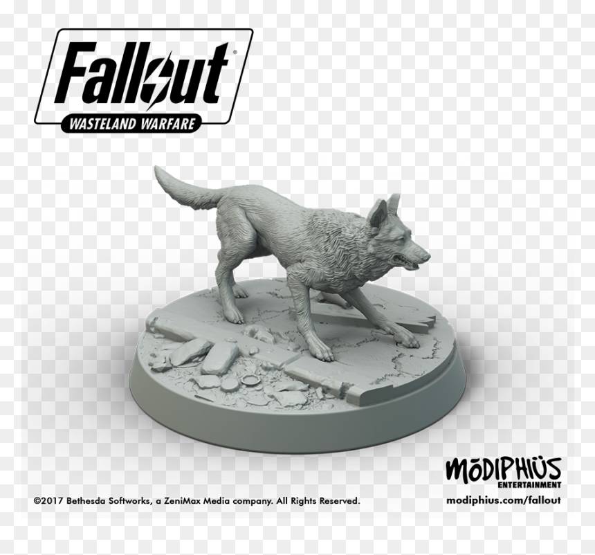 Fo Promo Dogmeat No Background Black Text Low Res Orig - Fallout Wasteland Warfare Institute, HD Png Download - dogmeat png