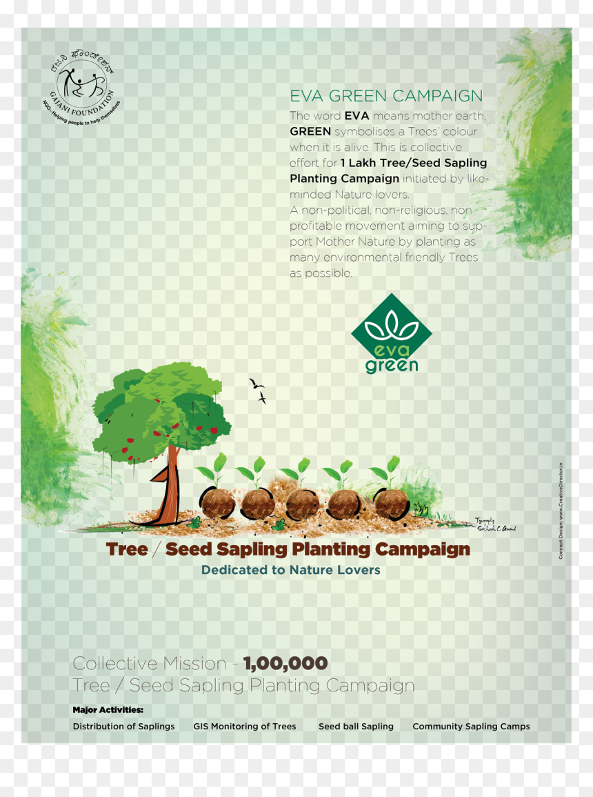 Eva Green - //evagreenindia - Org/ - Tree Planting - Creative Green Campaign, HD Png Download - eva green png
