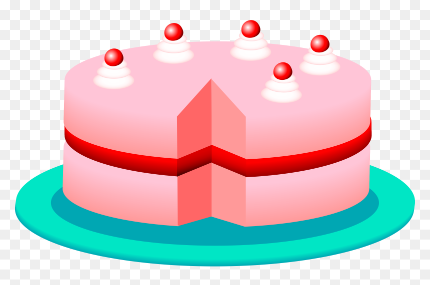 Pink Cake Clip Arts - Free Clip Art Cake, HD Png Download - pink cake png