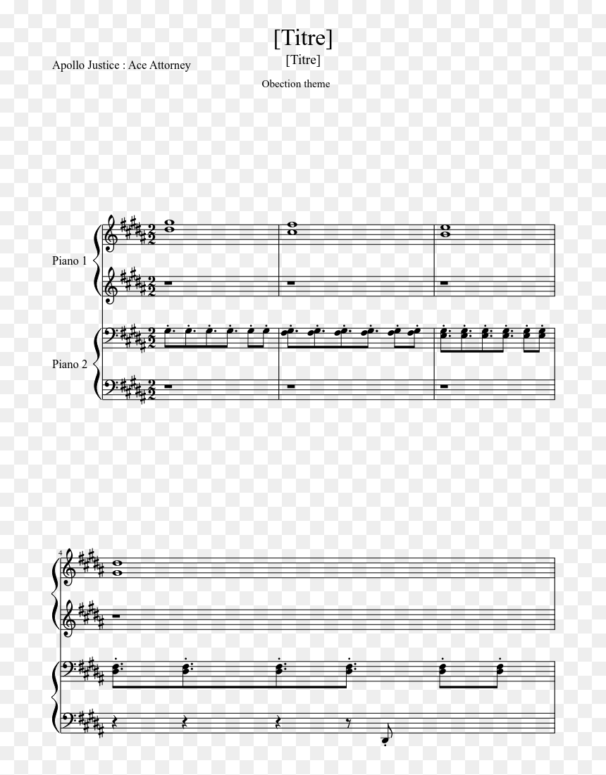 Apollo Justice I M Fine Sheet Music, HD Png Download - apollo justice png