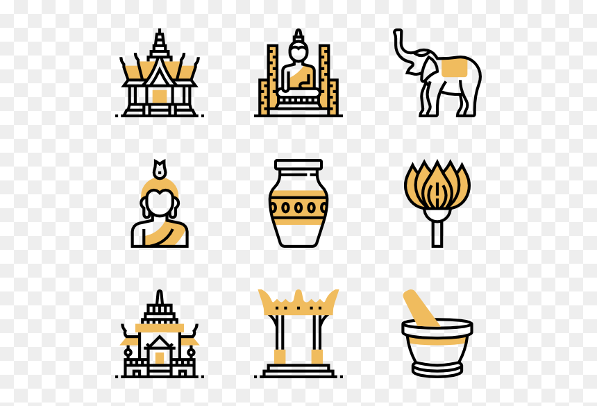 Thailand Symbols Icons, HD Png Download - buddha statue png
