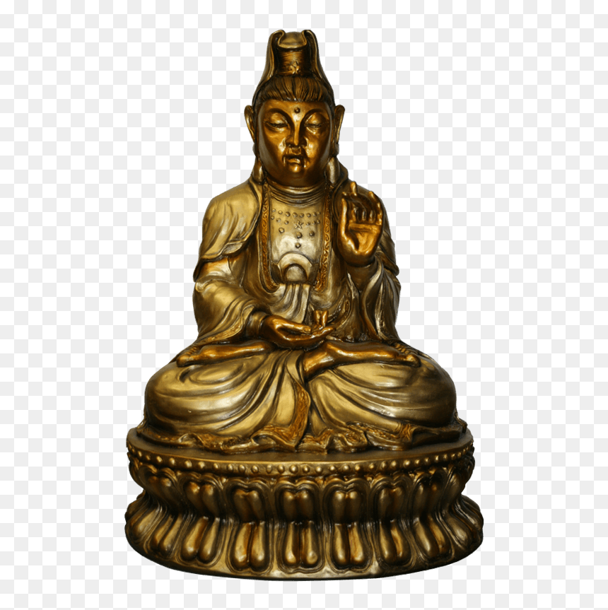 Vintage Brass Buddha Statue, HD Png Download - buddha statue png