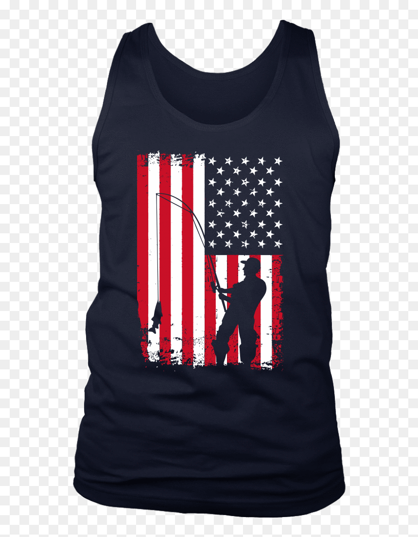 Fishing Men American Flag T Shirt, HD Png Download - american flag pin png