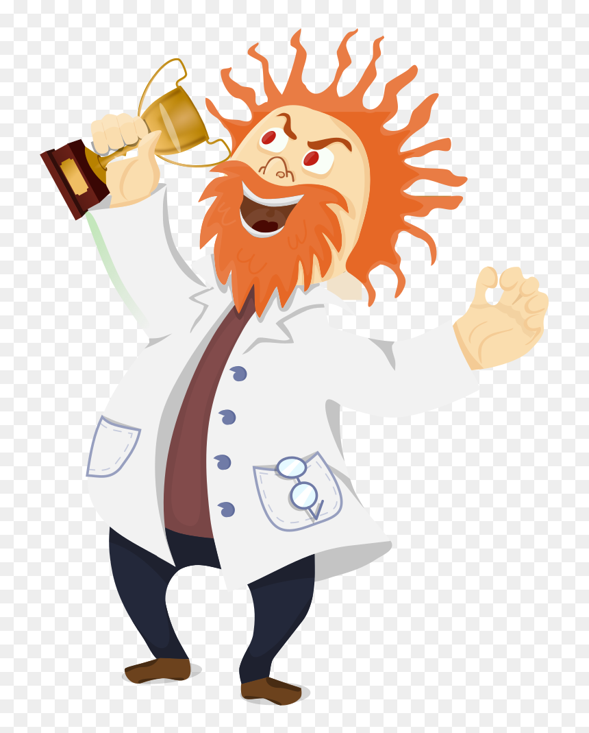 Mad Scientist Cartoon, HD Png Download - scientist clipart png