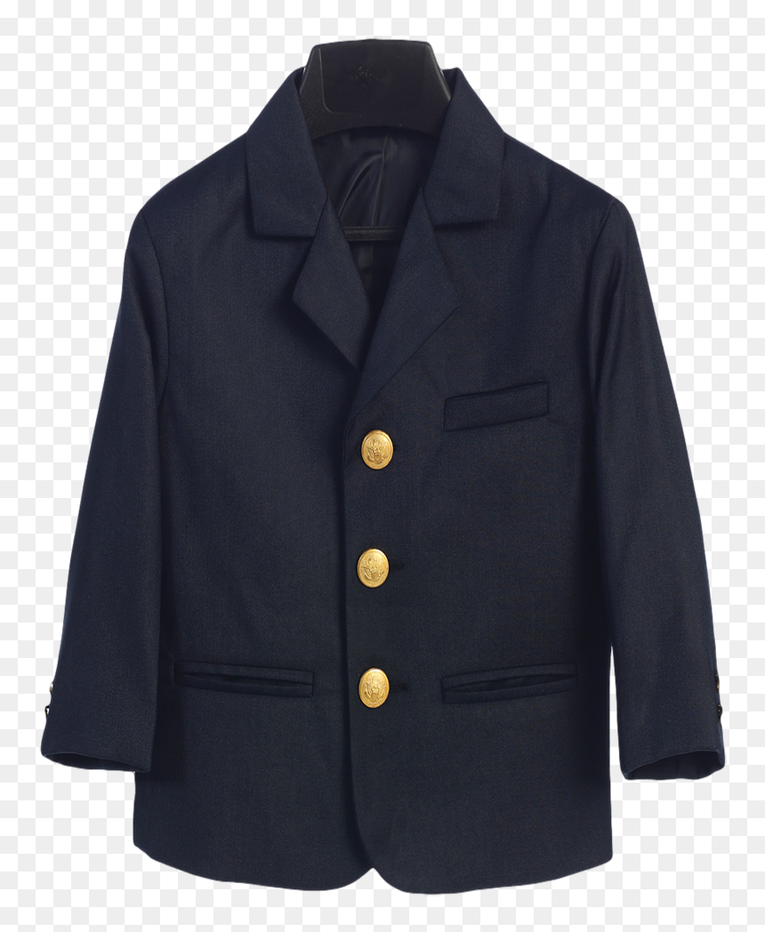 Golden Button Navy Blue Blazer, HD Png Download - gold anchor png