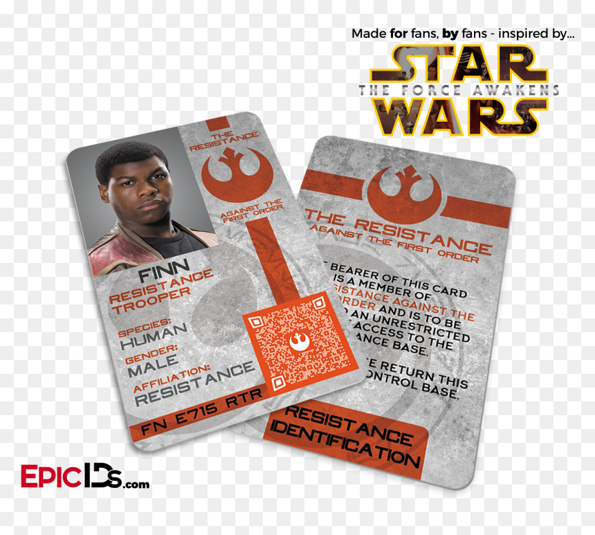 Star Wars Identification Card, HD Png Download - finn star wars png