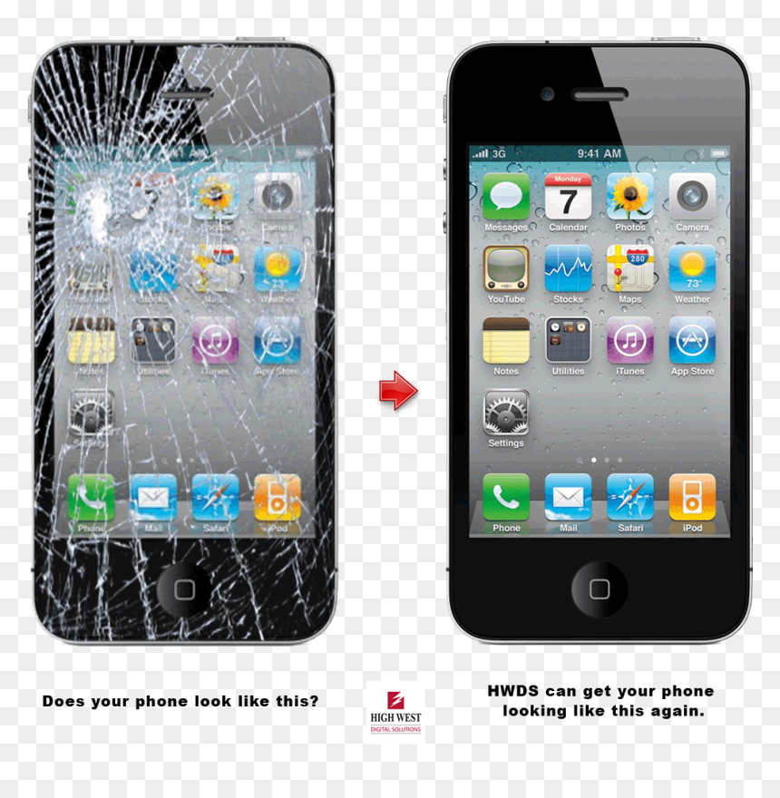 Mobile Phone, HD Png Download - cracked screen transparent png