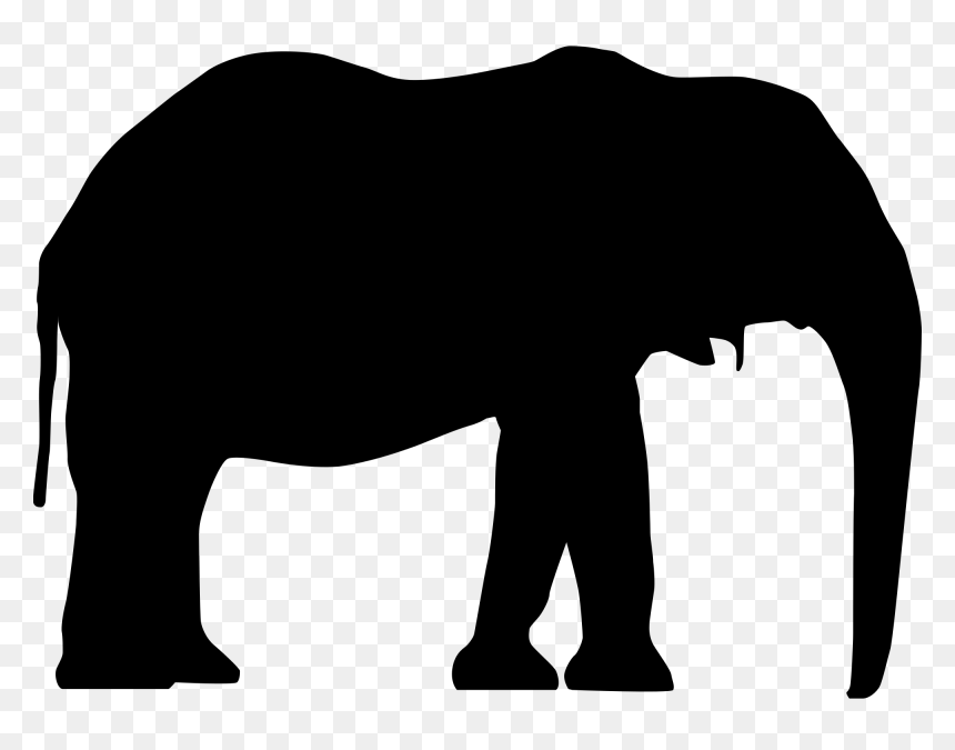 Elephant Silhouette Png Transparent, Png Download - white elephant png