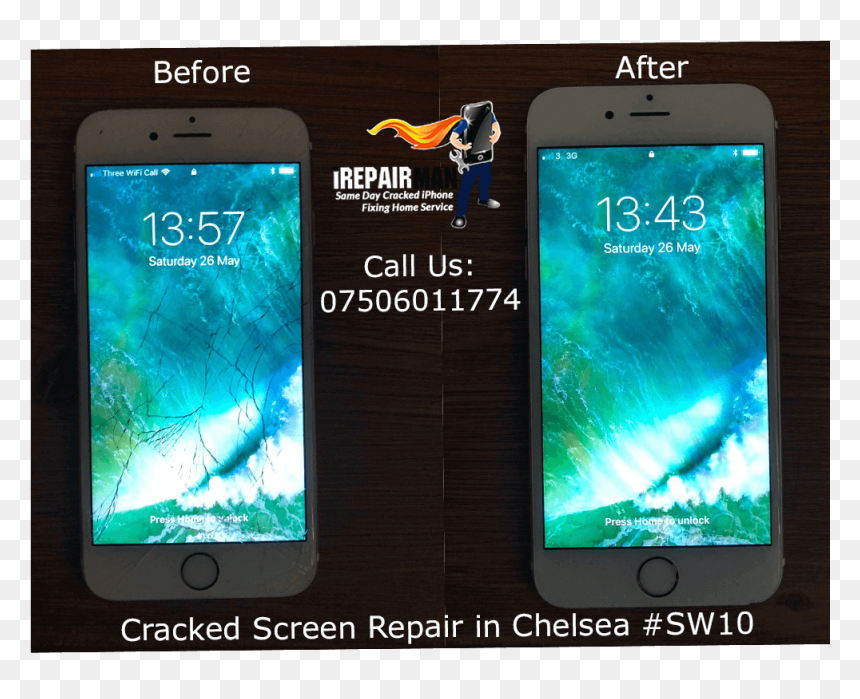 Smartphone, HD Png Download - cracked screen transparent png