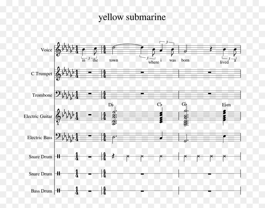 Tell Me Why Clarinet, HD Png Download - yellow submarine png
