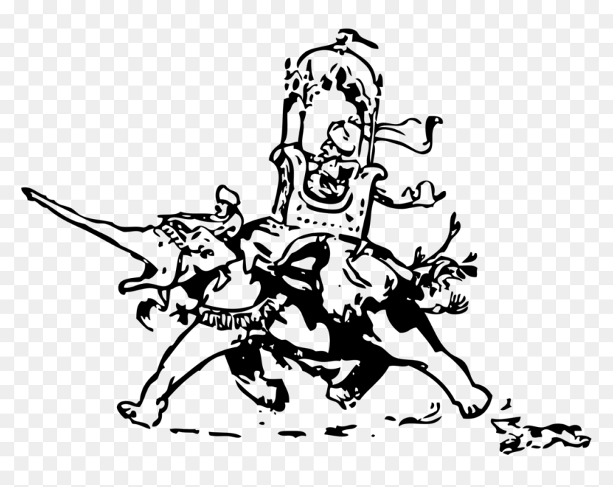 War Elephant Black And White Png, Transparent Png - white elephant png